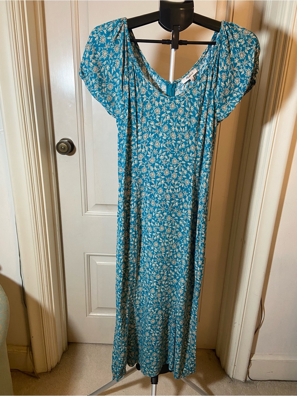MADEWELL Teal Blue Floral Maxi Dress